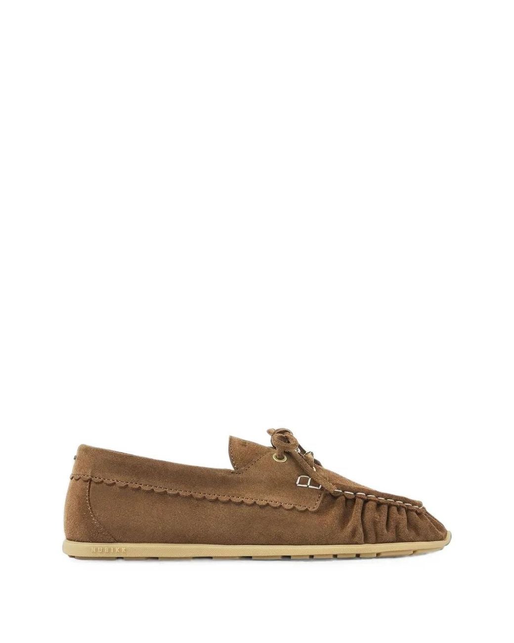 Nubikk Brown Riley Jade Scalloped-Edge Loafers