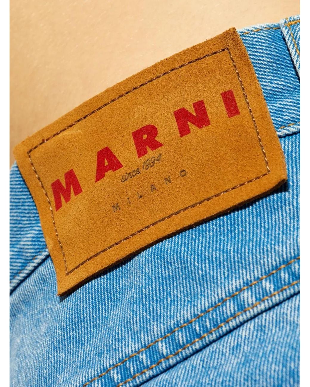 Marni Jeans Met Logopatch in het Blue voor heren
