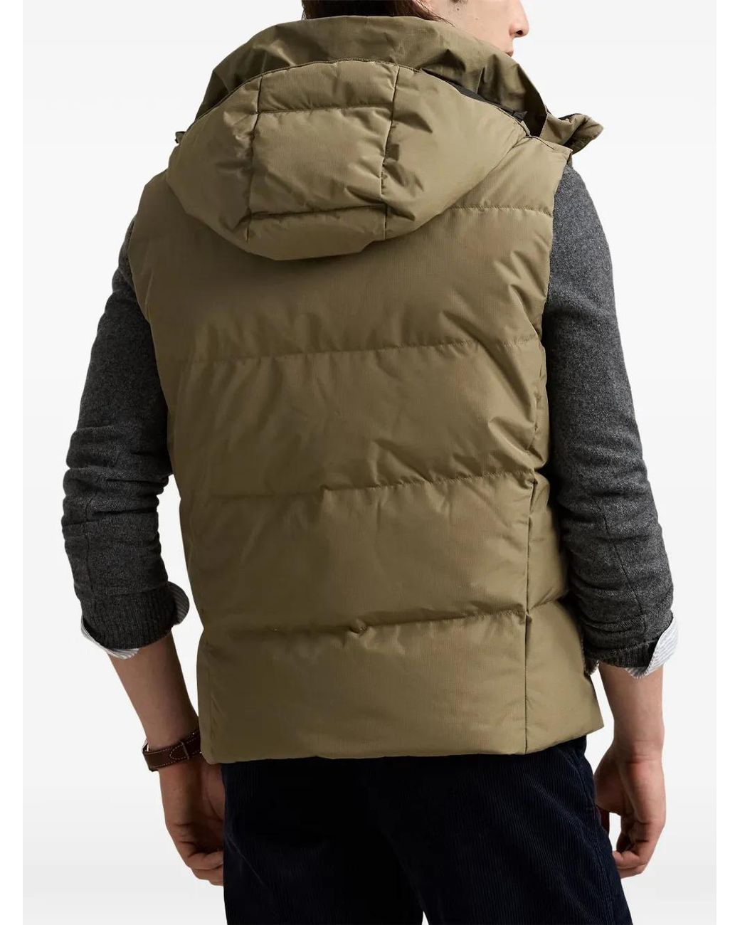 Polo Ralph Lauren Green Hooded Quilted Gilet for men