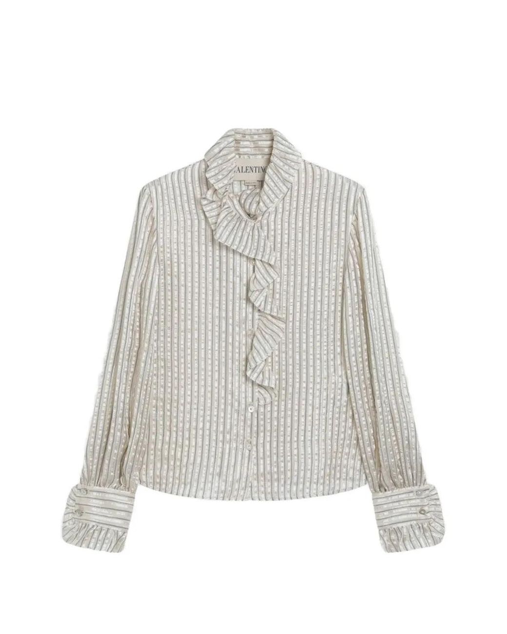Valentino Garavani Natural Seersucker Lamé Shirt