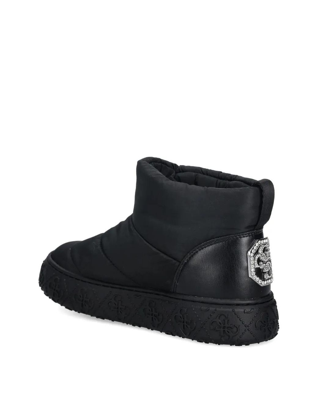 Guess Black Urana Quilted Logo Boots