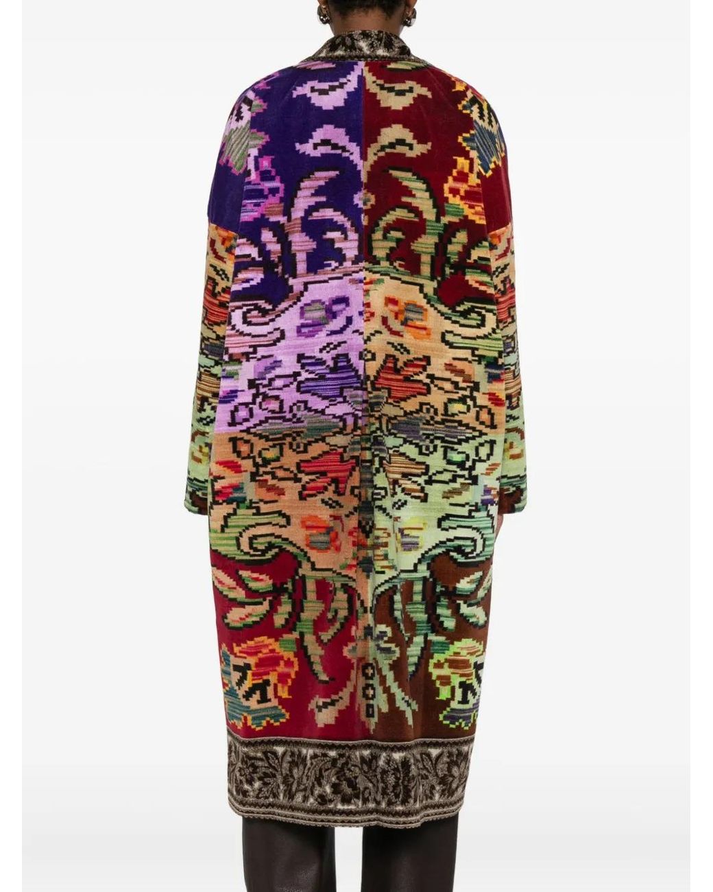 Pierre Louis Mascia Red Patchwork Floral Coat