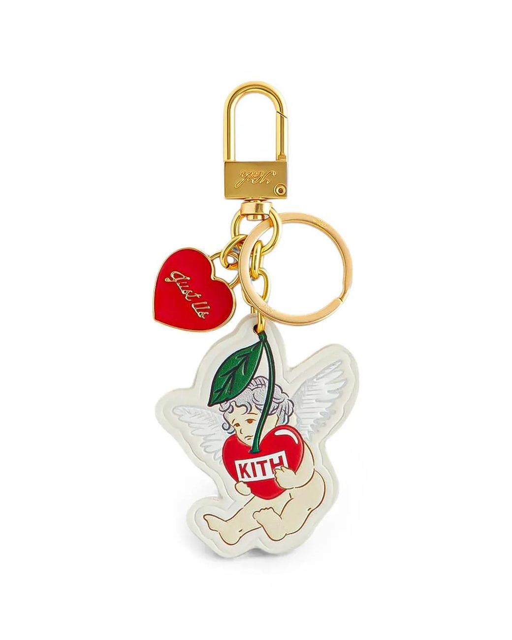 Kith White Breloque Clé Cupid Imprimée En Cuir for men