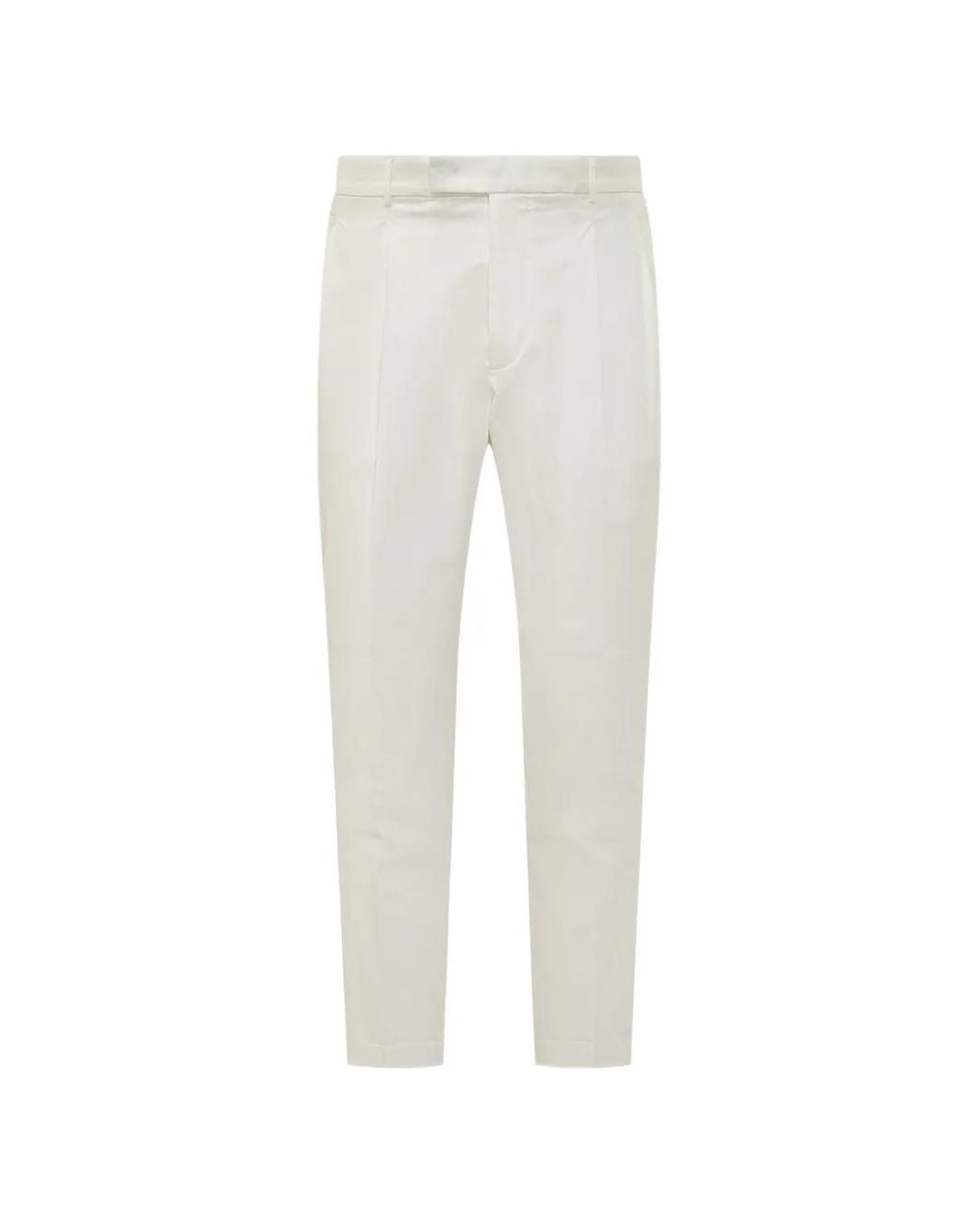 Cruna White Pigalle Pleated Trousers for men