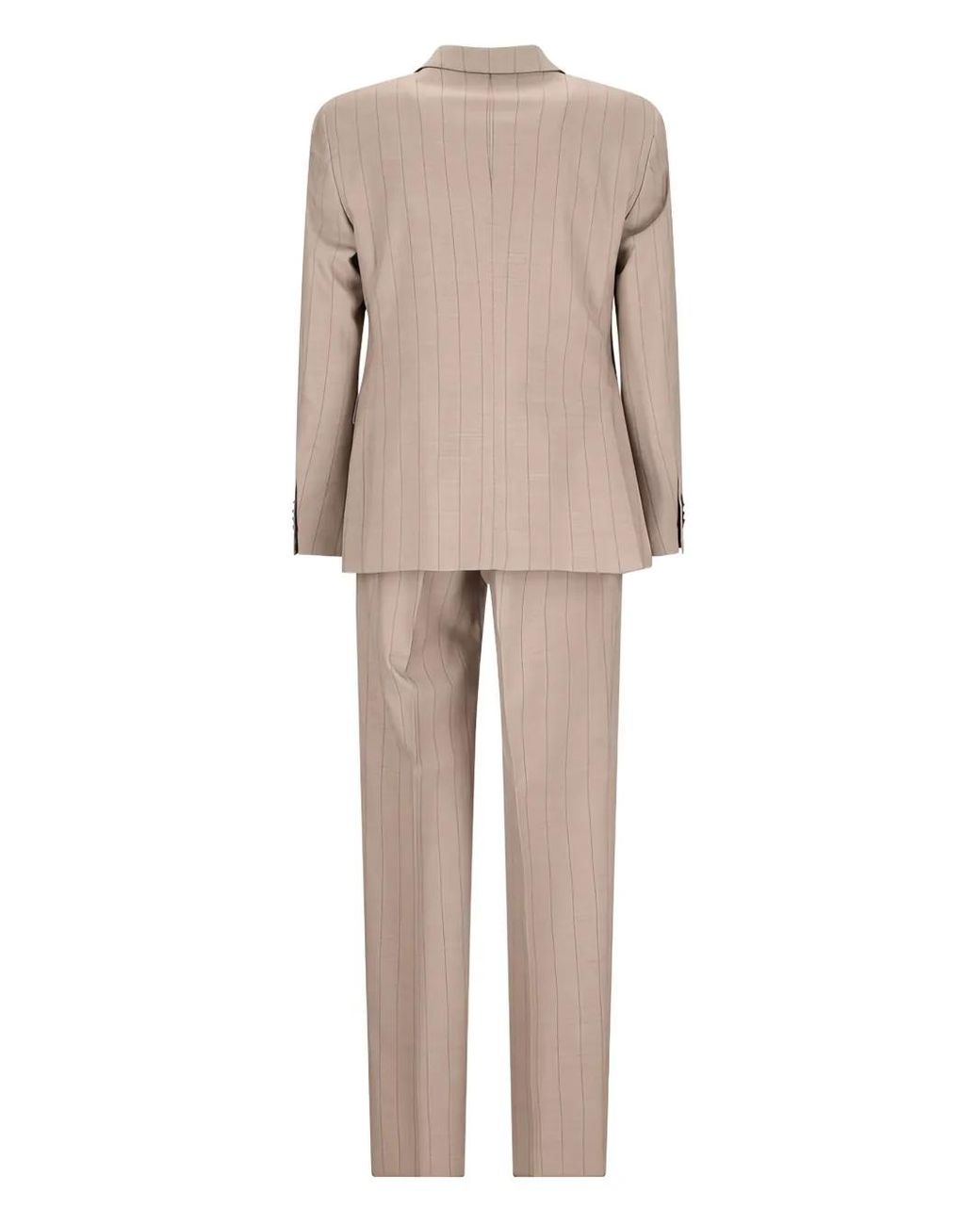 Tagliatore Natural Pinstripe-Pattern Single-Breasted Suit for men