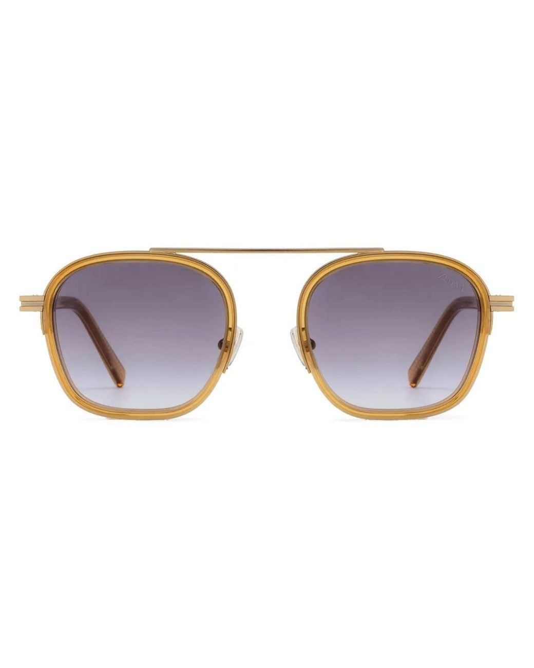 Zegna Yellow Round-Frame Sunglasses for men