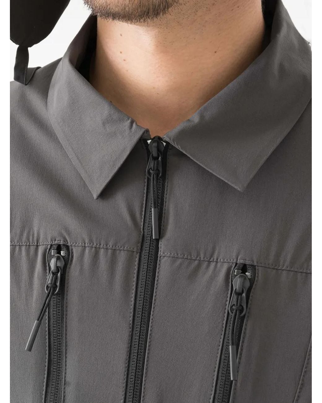 Maharishi Gray Zip-Up Lightweight Jacket for men