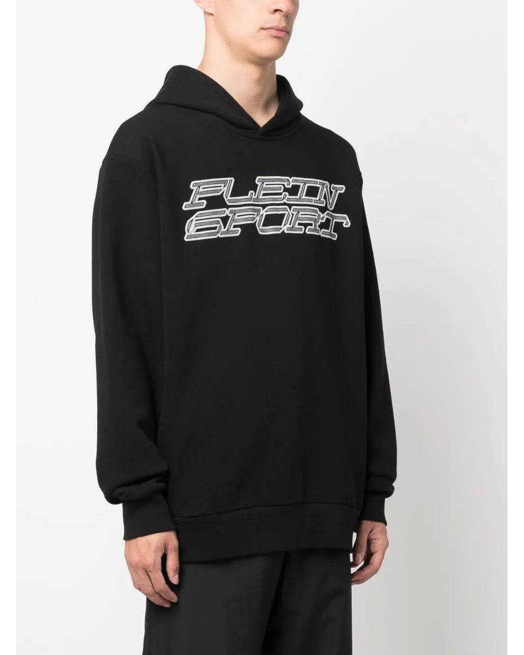Philipp Plein Black Tiger Logo-Print Hoodie for men