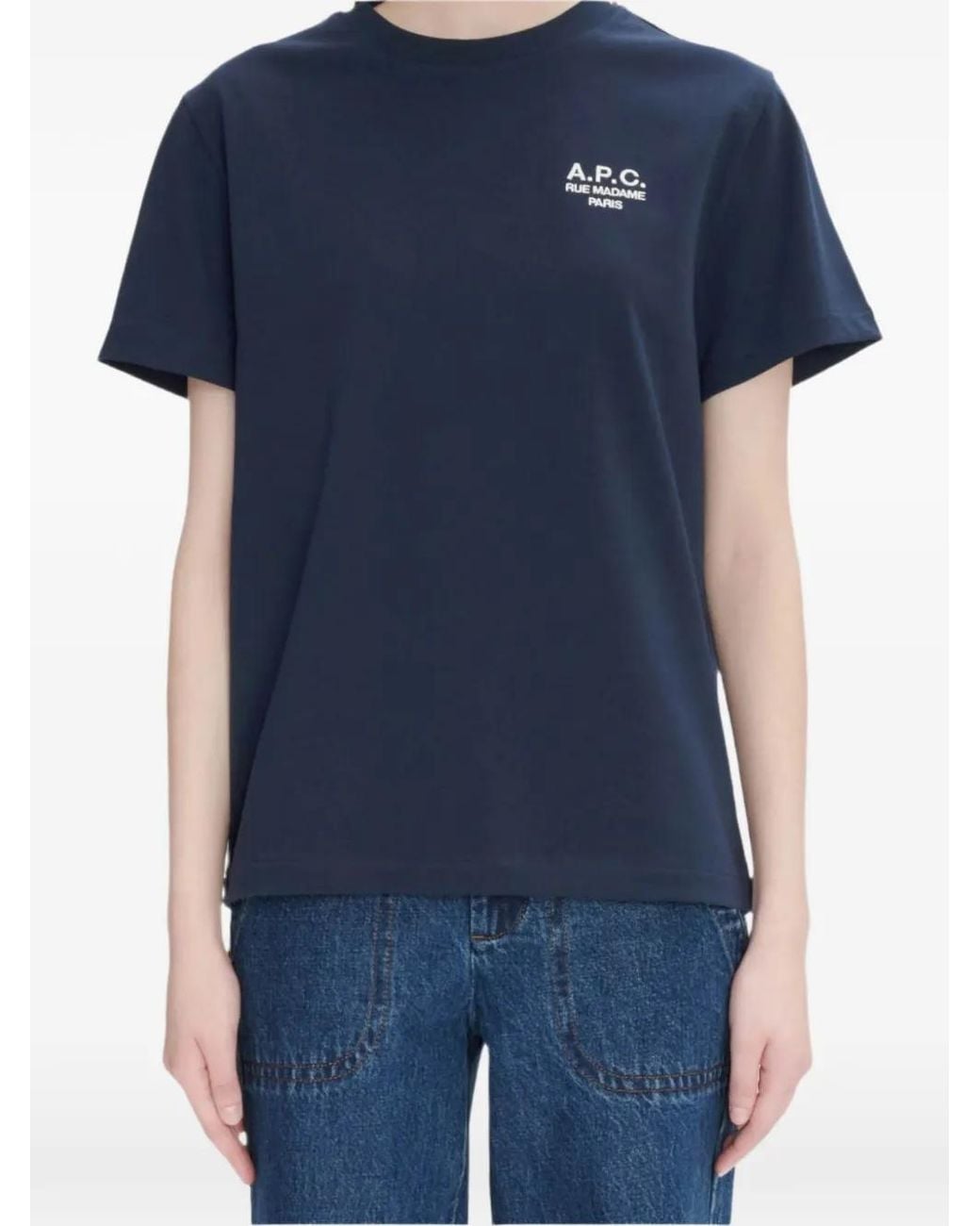 A.P.C. Blue Rue Madame Embroidered T-Shirt