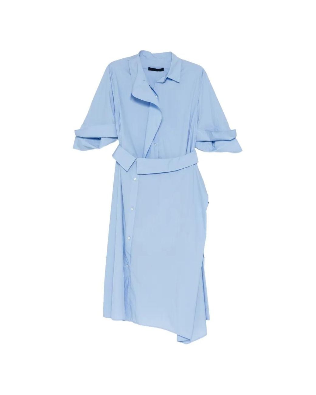 Juun.J Blue Button-Down Layered Shirt Dress