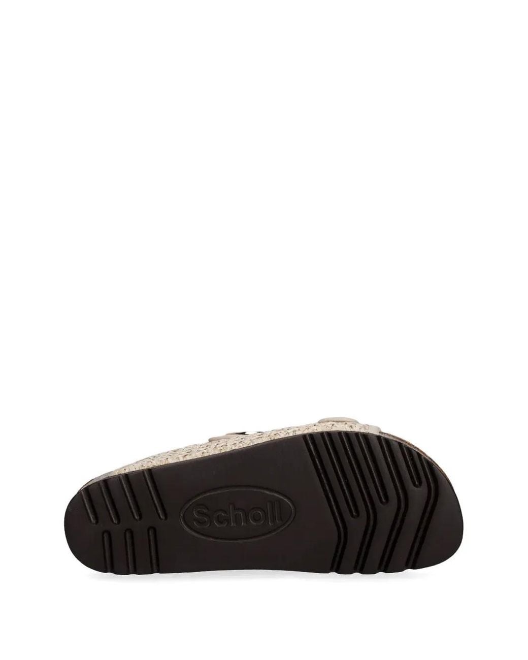 Scholl White Woven Buckle Strap Slides