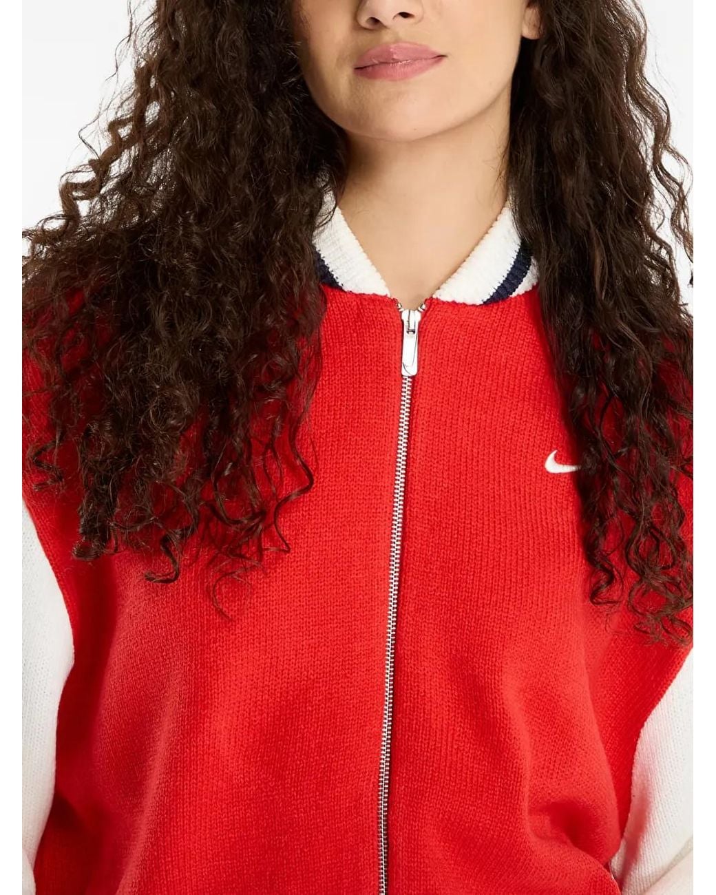 Nike Red Number Zip-Up Cardigan