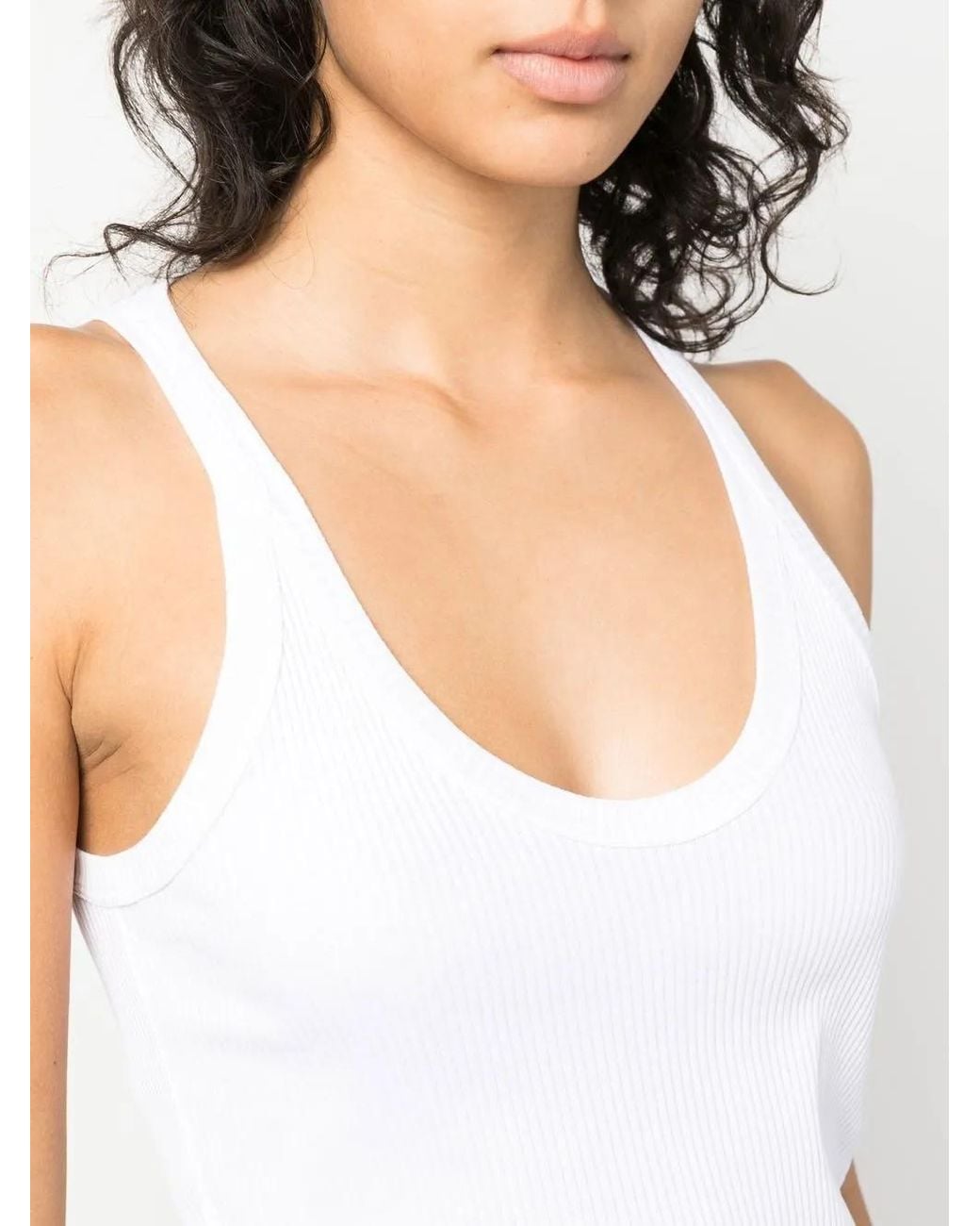 Brunello Cucinelli White Scoop Neck Tank Top