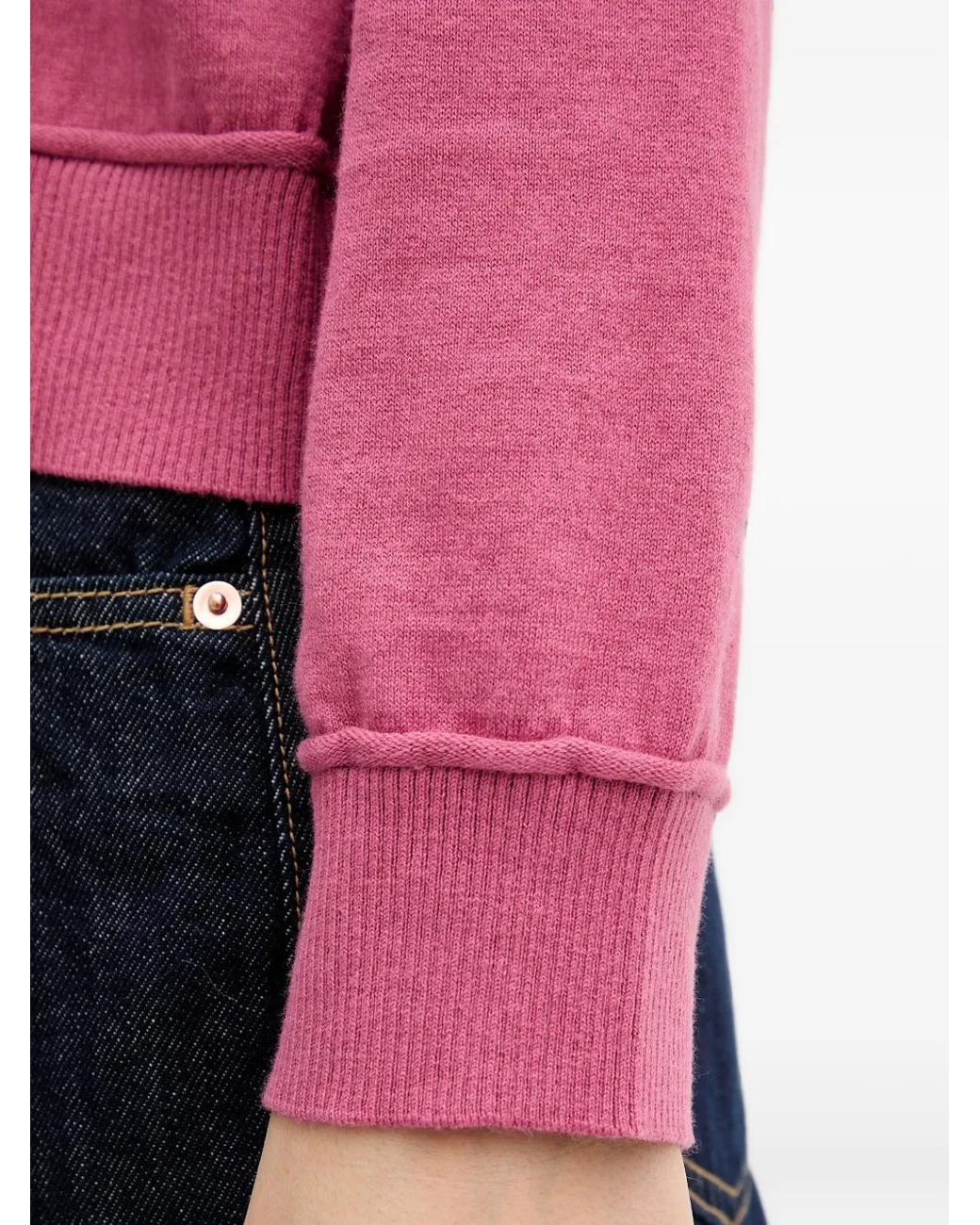 Benetton Red V-Neck Ribbed-Trim Sweater