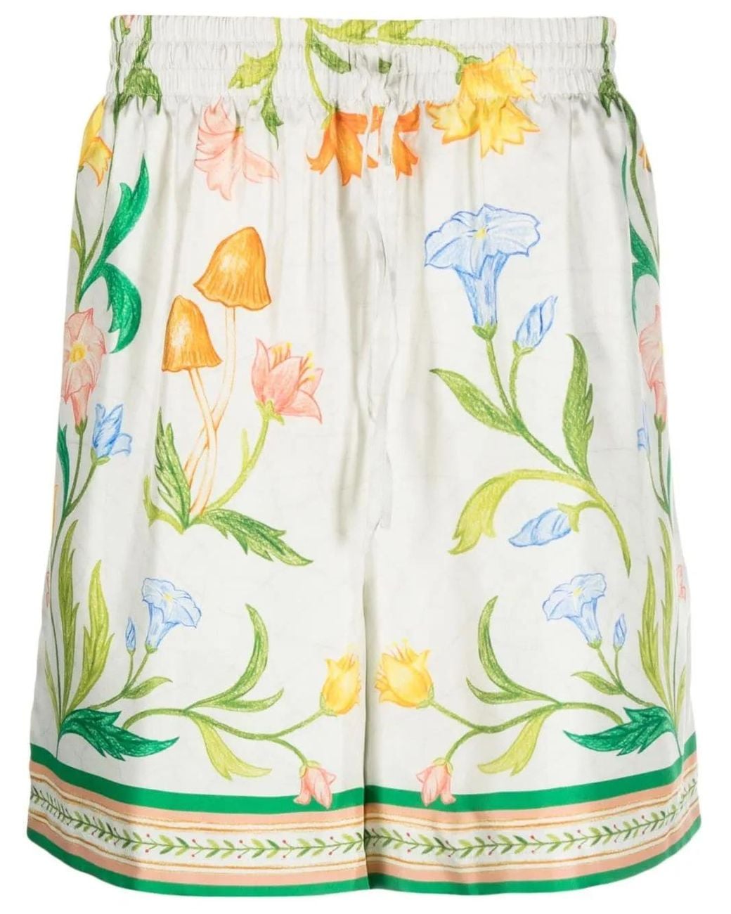 Casablanca Green L'arche De Fleurie Silk Shorts for men
