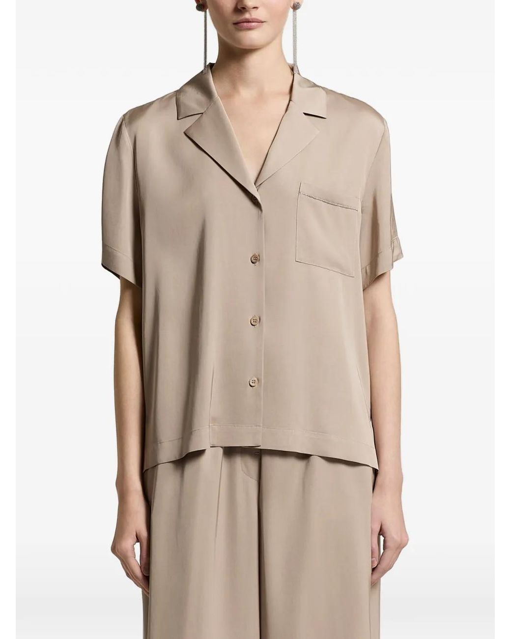 Peserico Natural Pocket Short-Sleeve Shirt