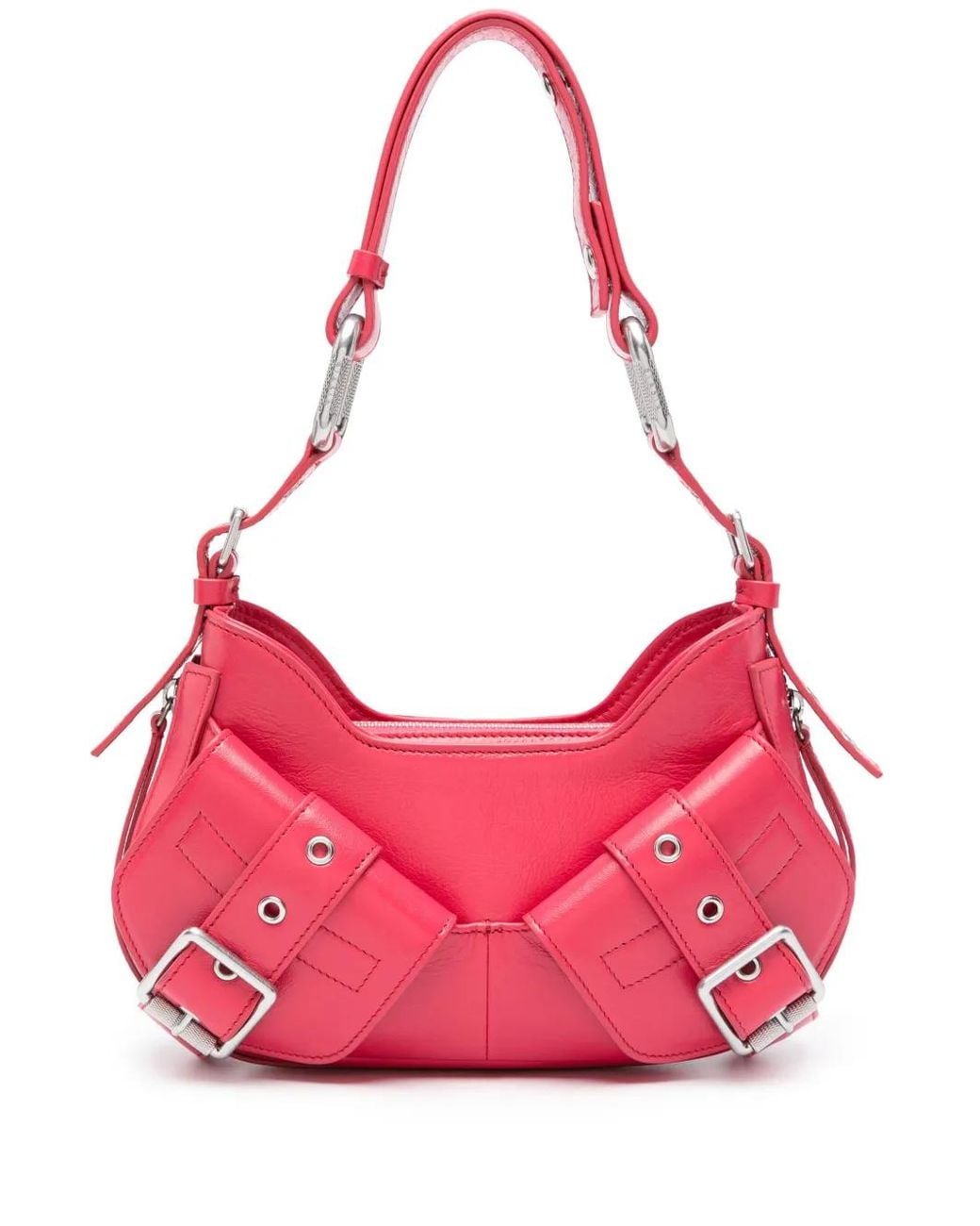 BIASIA Pink Y2K Leather Shoulder Bag