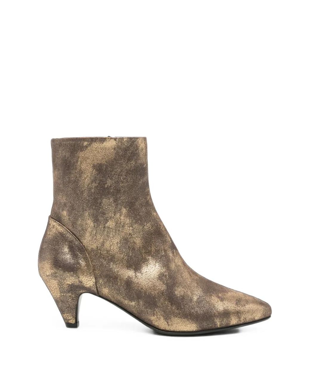 Roberto Del Carlo Brown Metallic Leather Ankle Boots