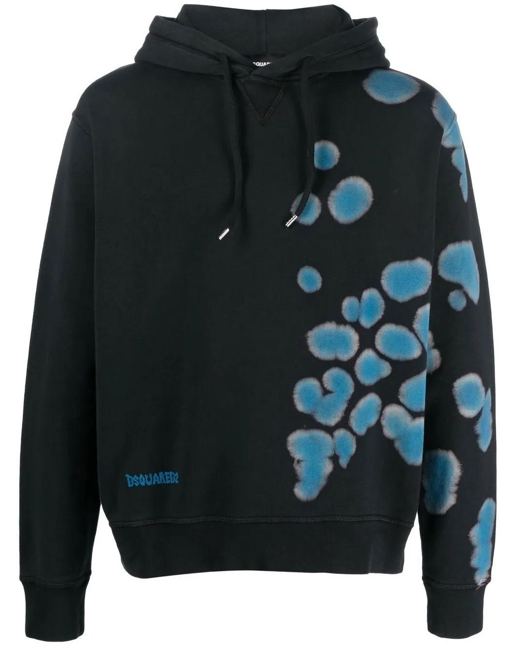 DSquared² Gray Dye-Print Cotton Hoodie for men