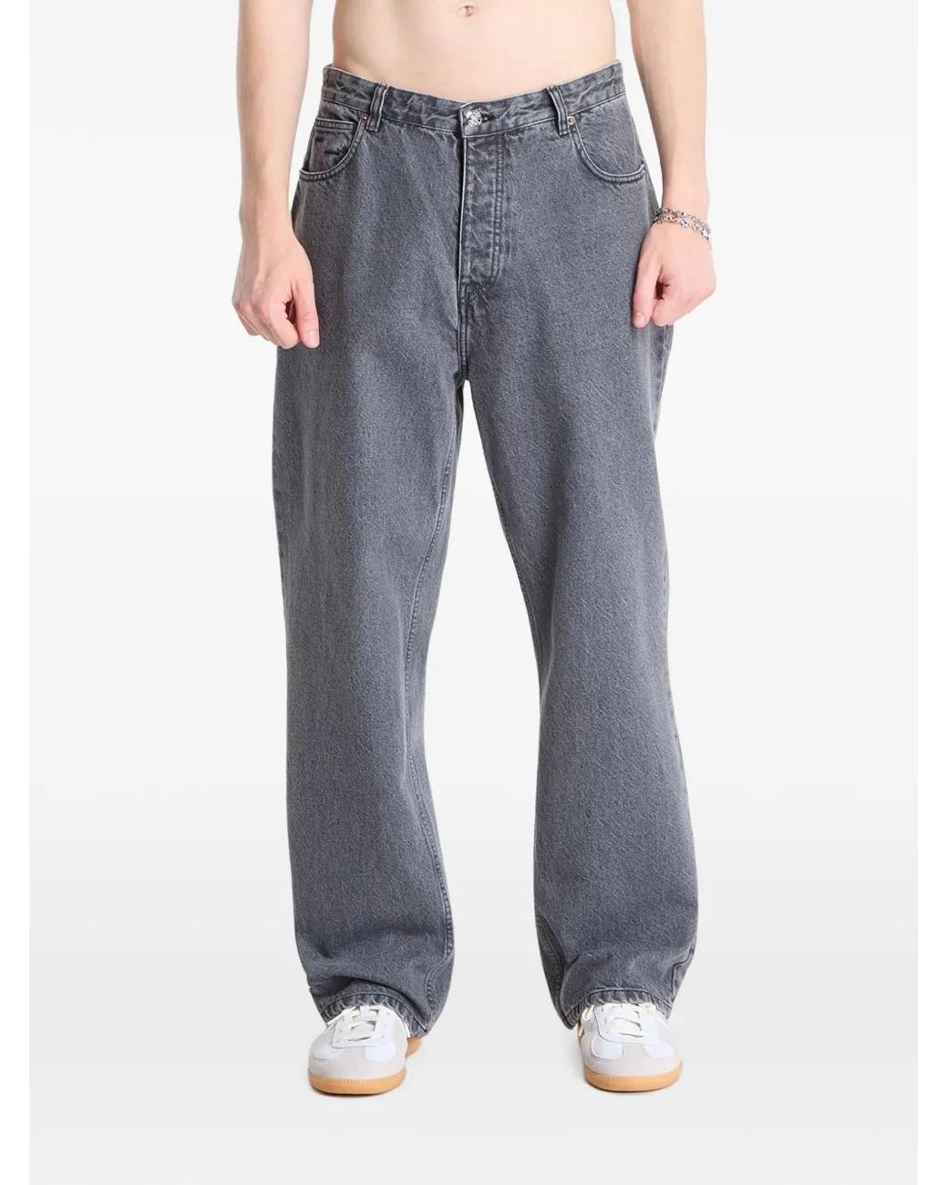 Filling Pieces Blue Loose-Fit Washed Jeans for men