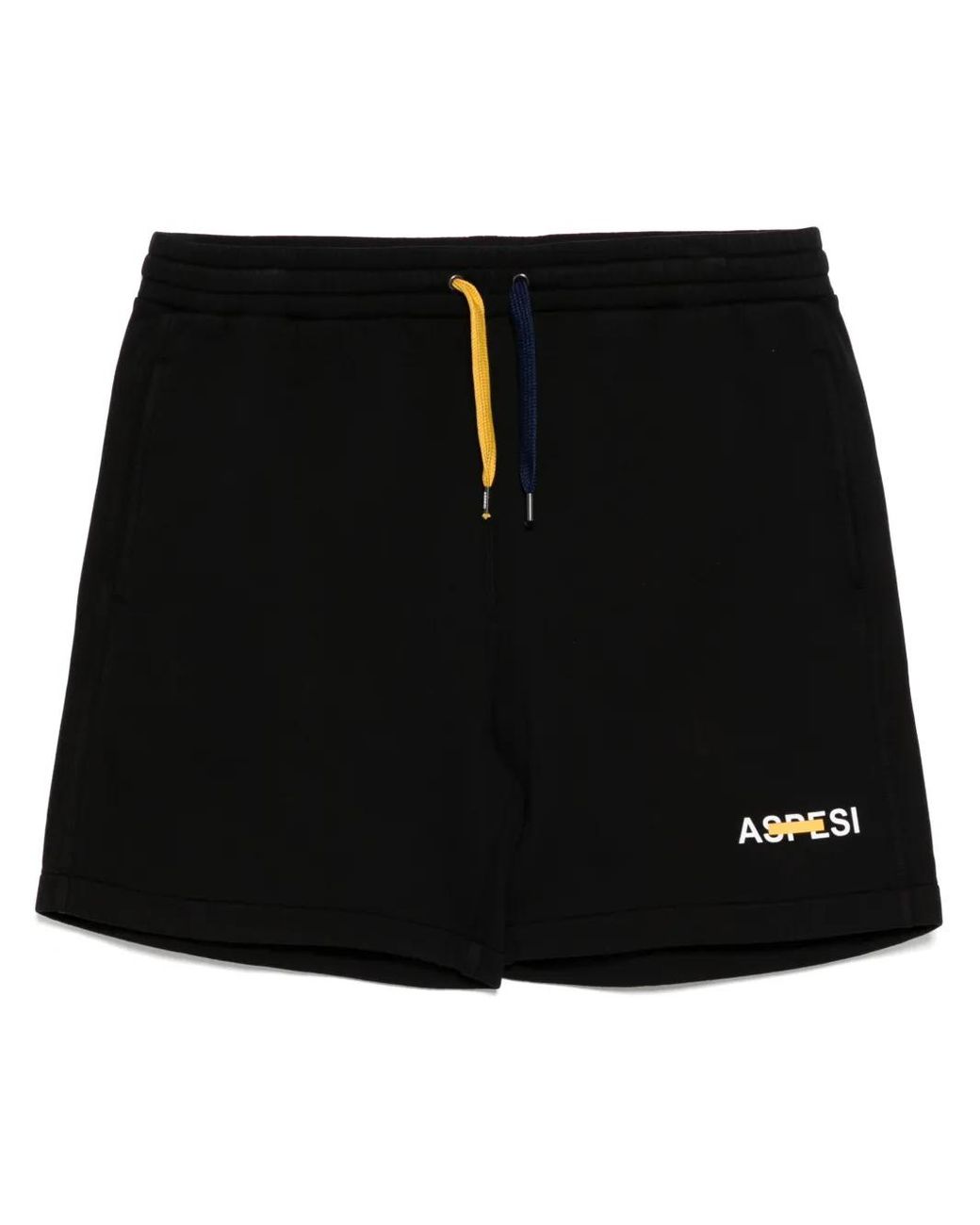 Aspesi Black Garment Dyed Gauzed Shorts for men
