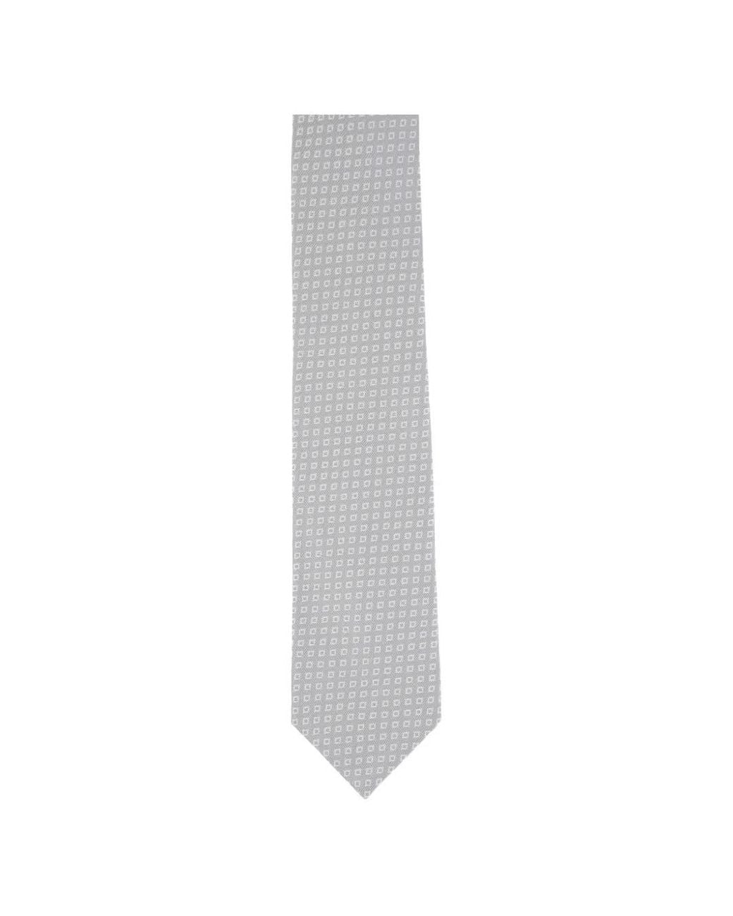 Barba Napoli White Patterned Tie for men
