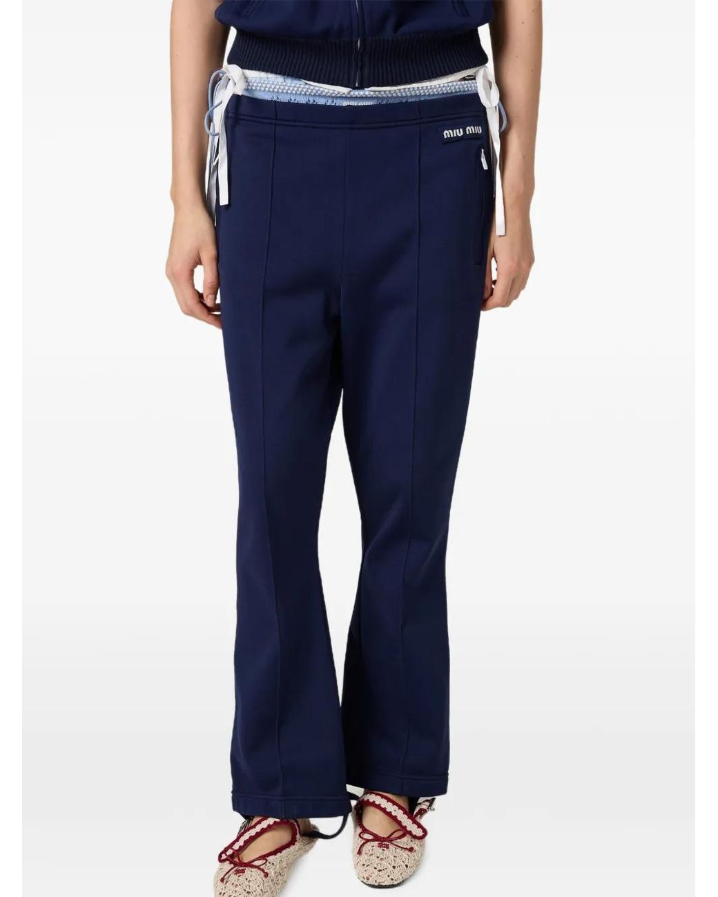 Miu Miu Blue Technical-Fabric Pants