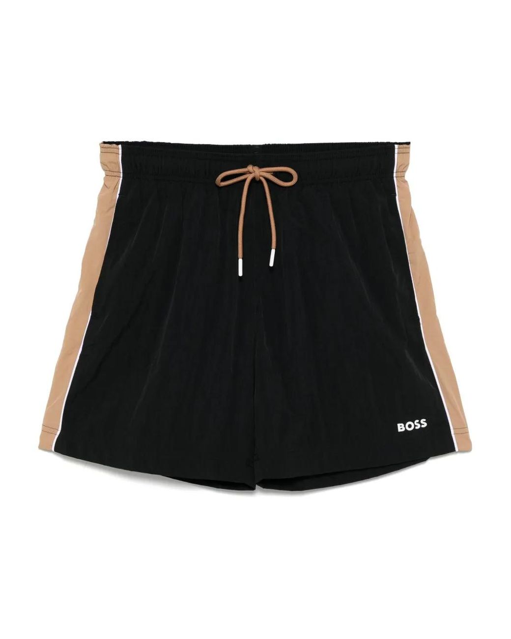Boss Black Logo-Print Swim Shorts for men