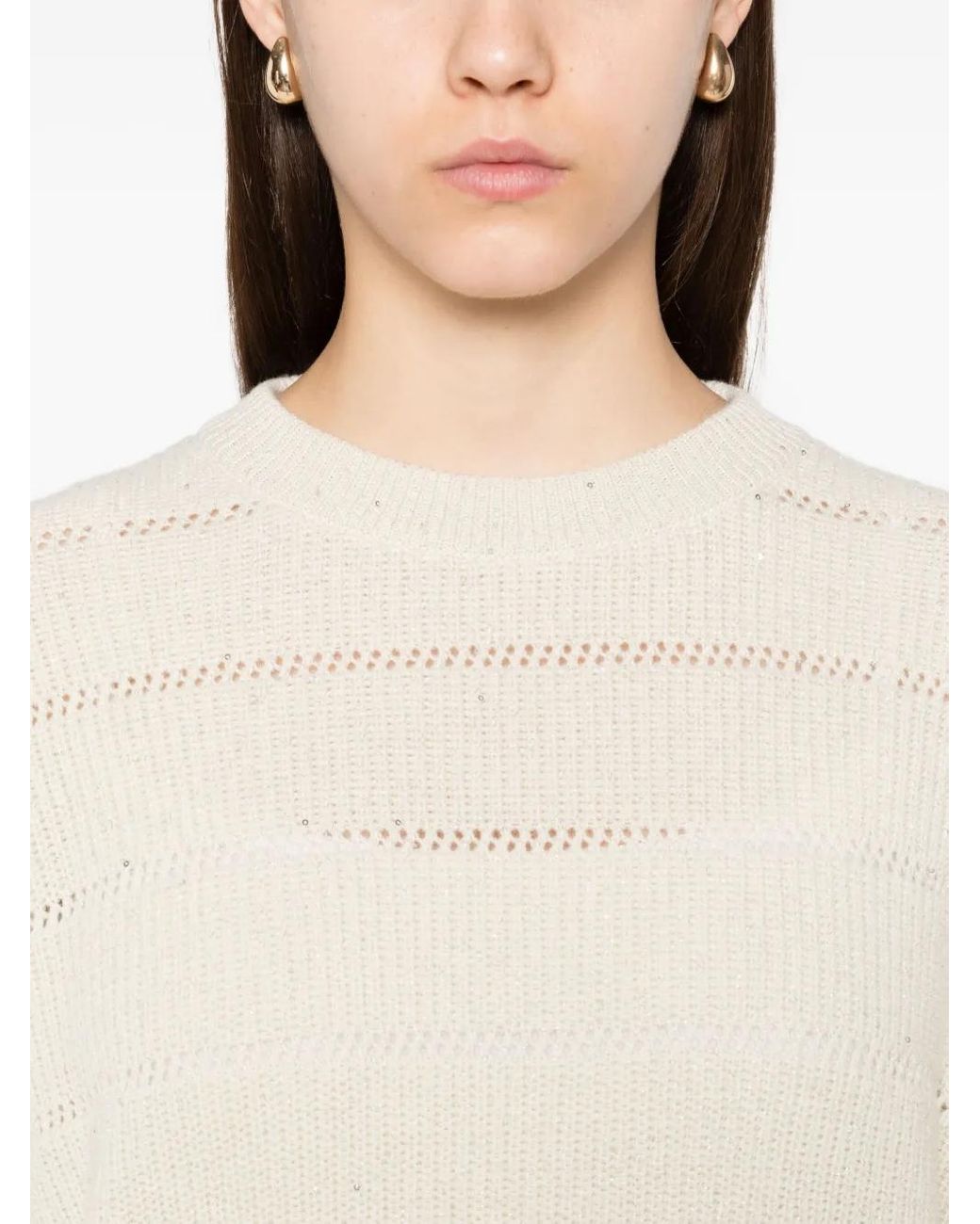 Brunello Cucinelli White Sweaters