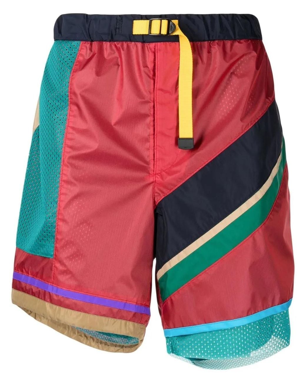 Kolor Shorts Met Patchwork in het Red voor heren