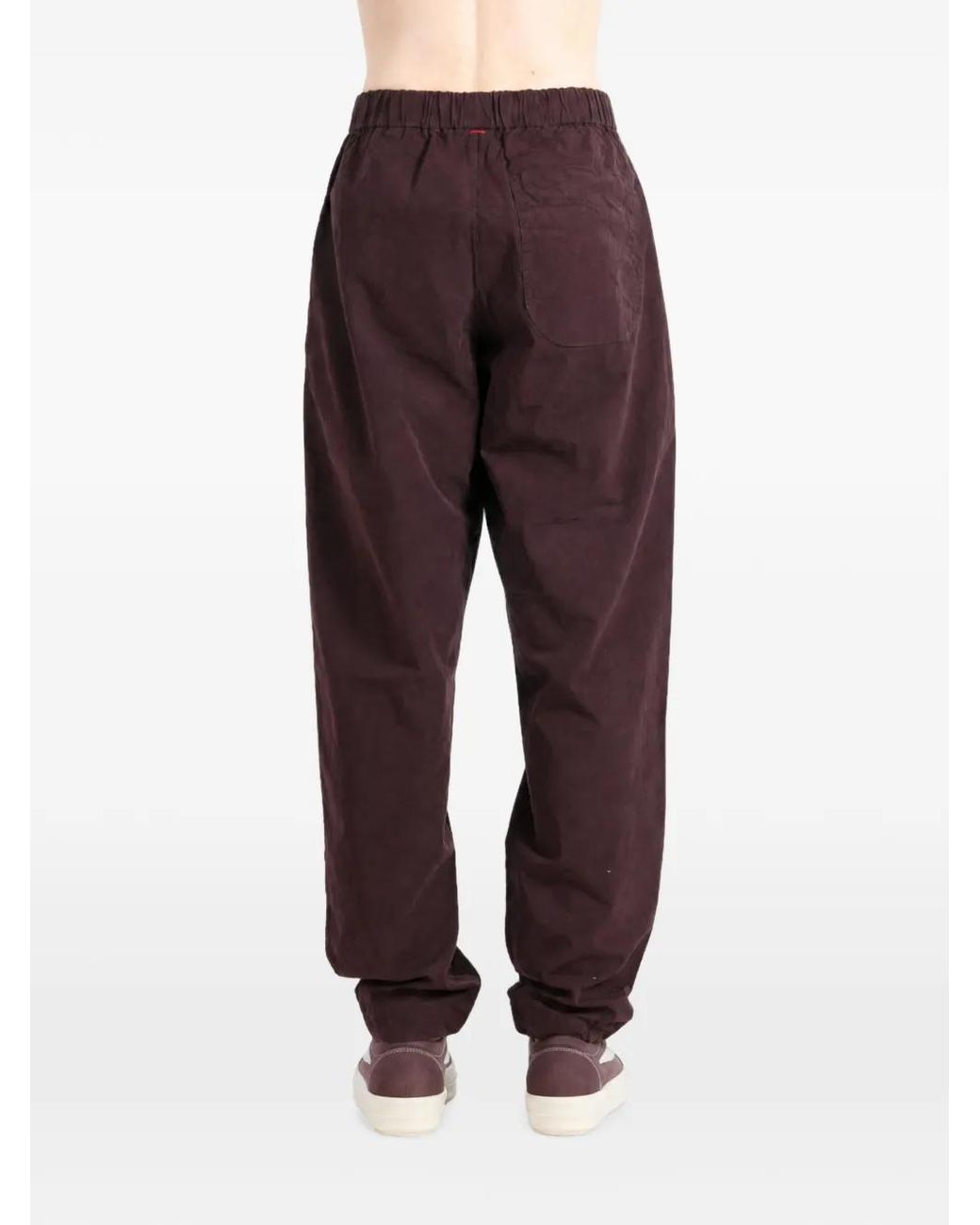 Casey Casey Brown Verger Pleated Elasticated-Waist Trousers