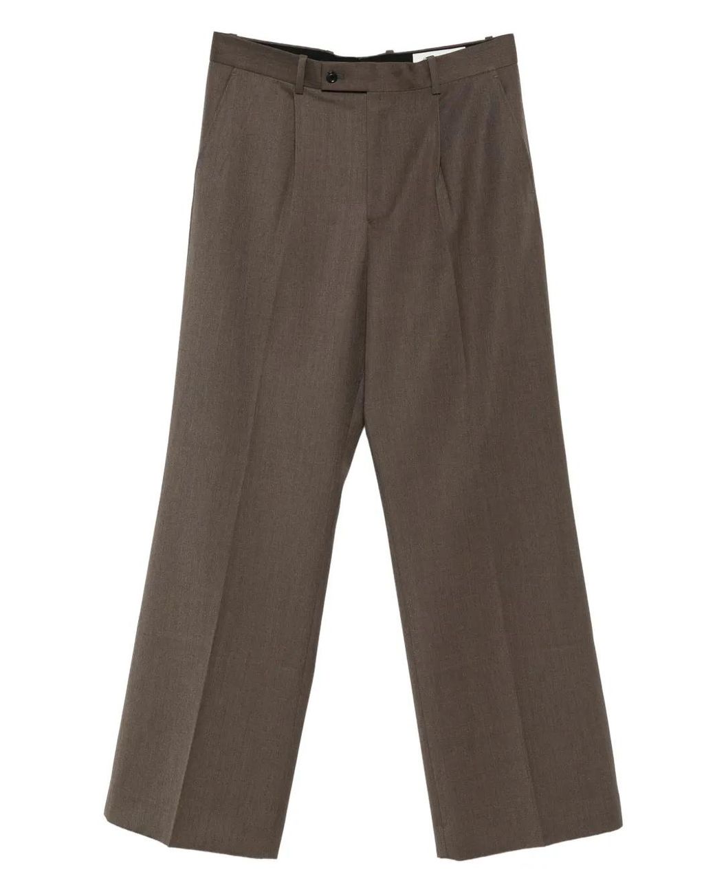 TONYWACK Gray Pleated Pants for men
