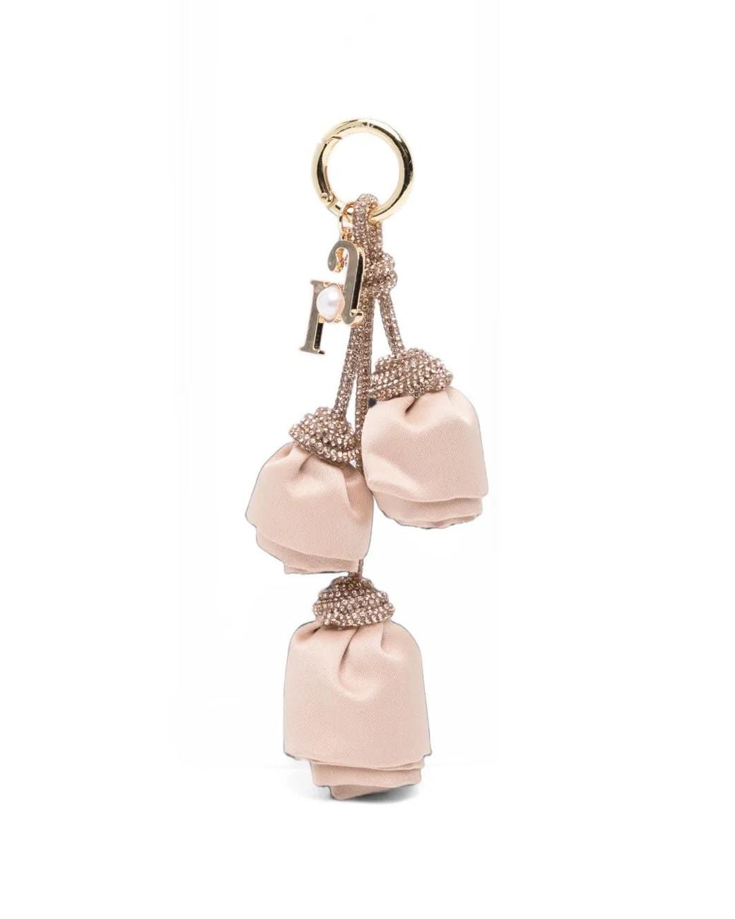 Rosantica White Crystal-Embellished Tassel Keyring