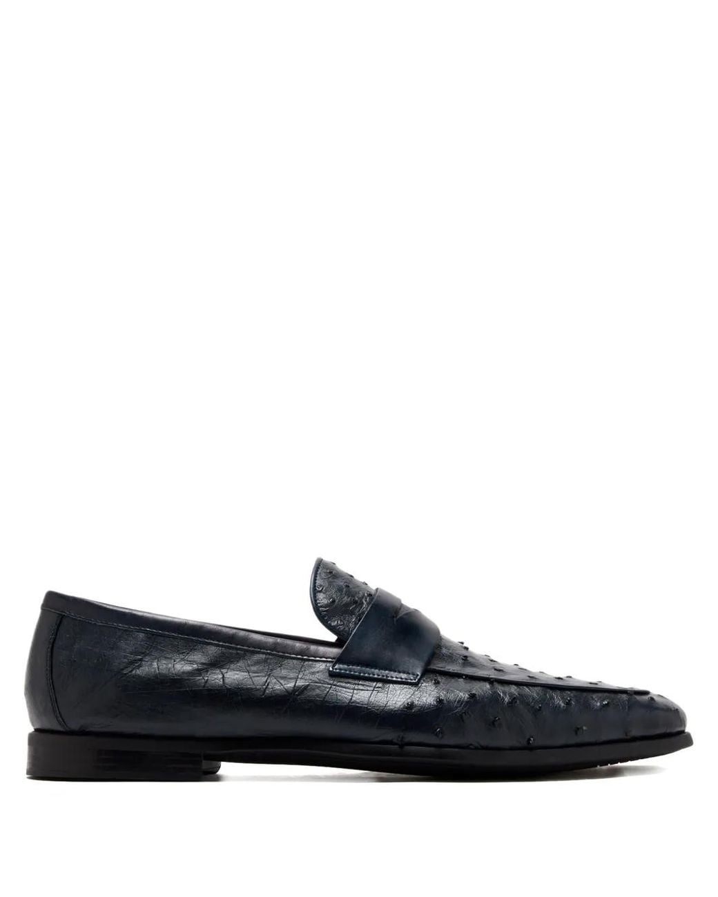 Magnanni Shoes Blue Leather Penny Loafers for men