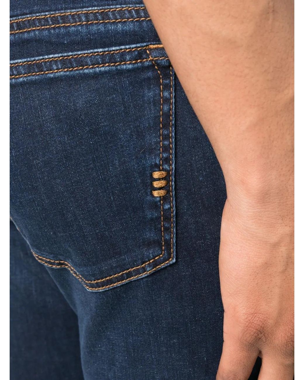 Corneliani Blue Low-Rise Straight-Leg Jeans for men