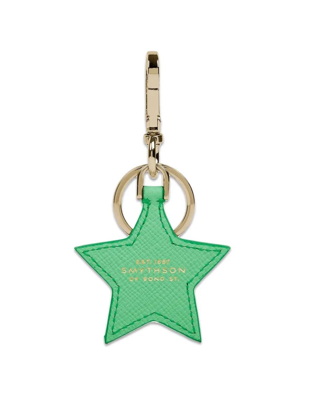 Smythson Green Star Keyring