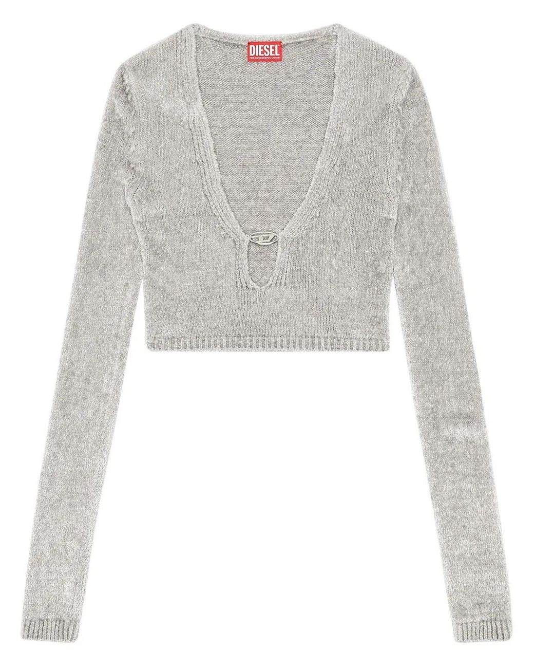 DIESEL White Cropped Chenille Jumper