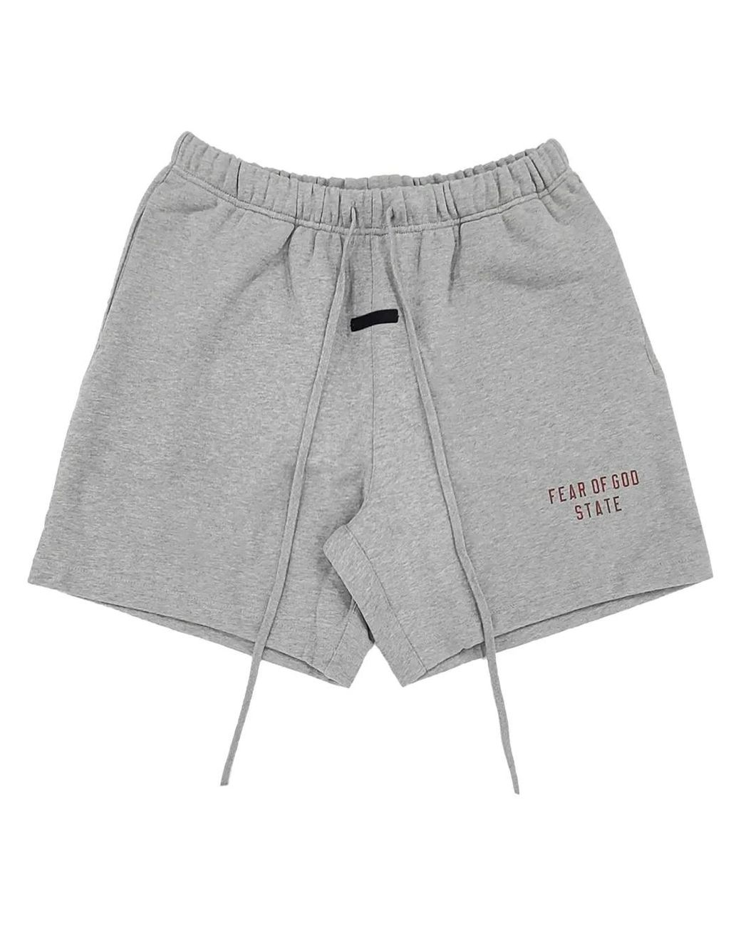 Fear Of God Gray Logo-Print Shorts for men