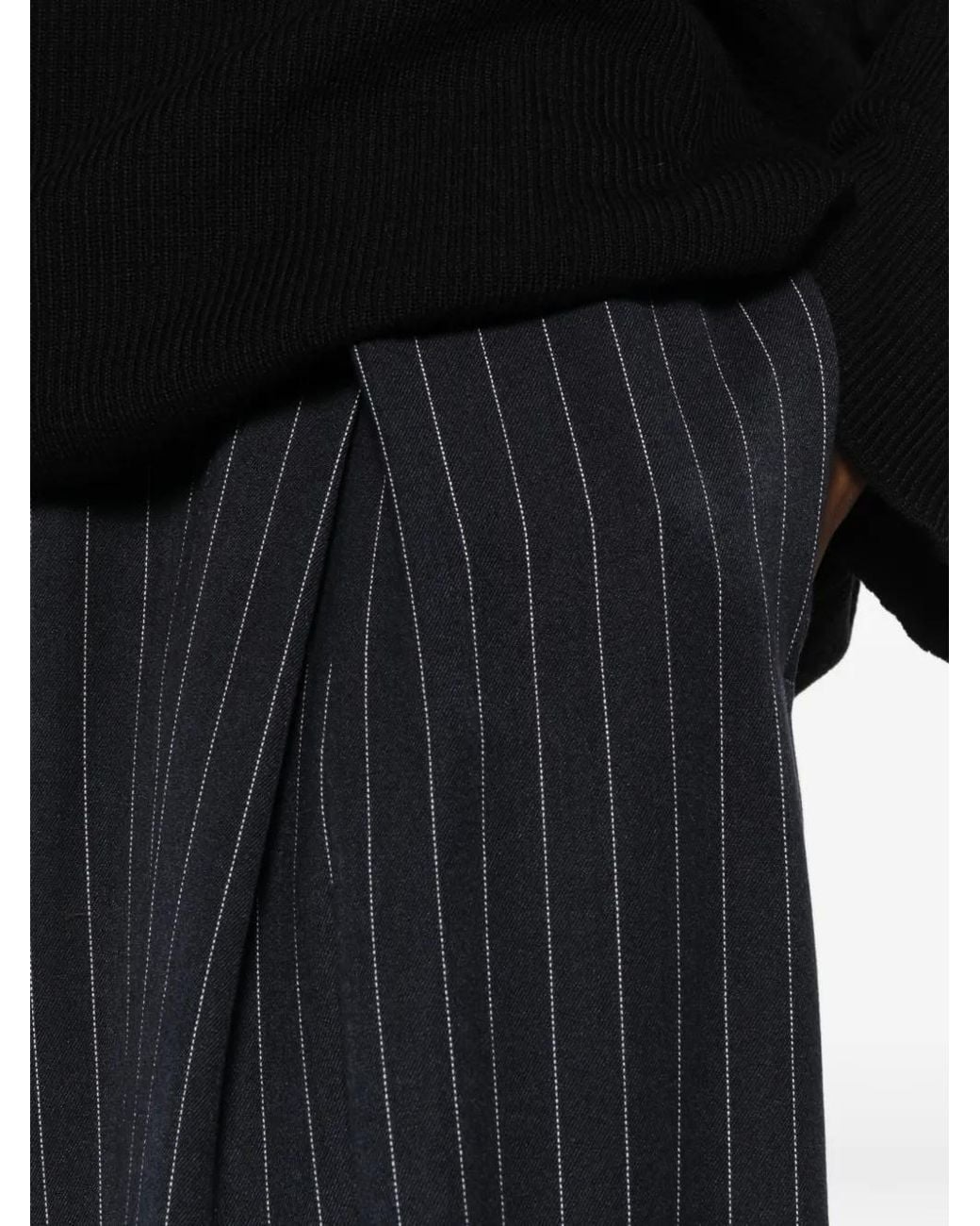 Carla G Blue Pinstripe-Pattern Tailored Trousers