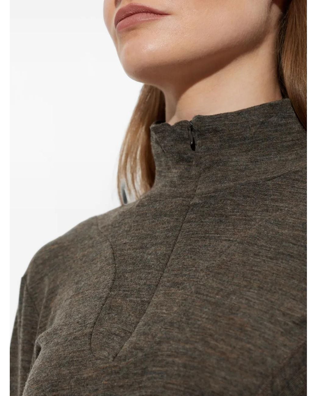 Rethinkit Studios Black Half-Zip Turtleneck Top