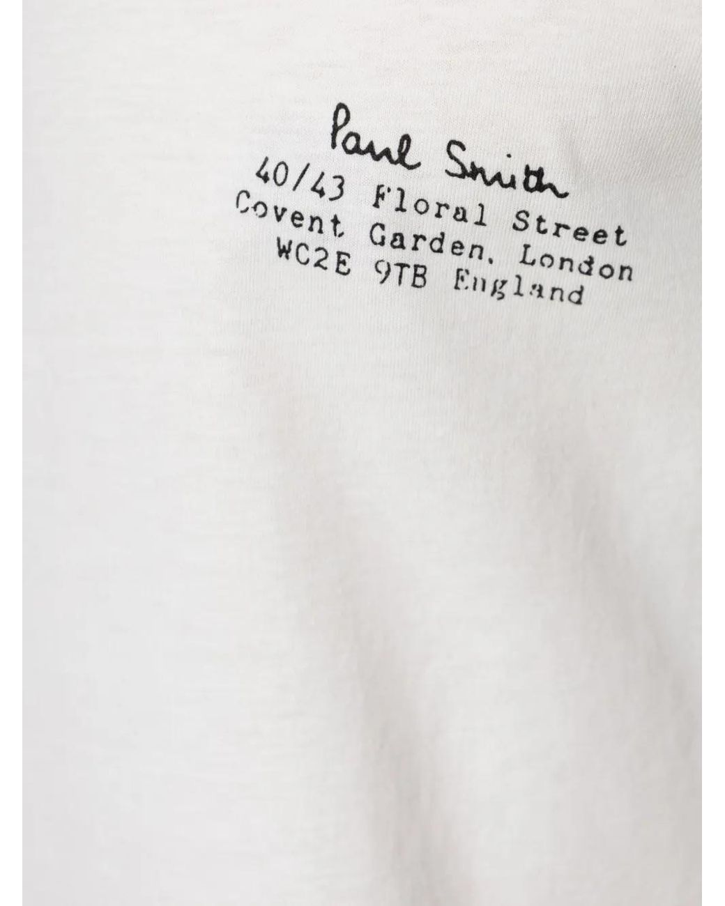 Paul Smith White Text-Embroidered Crew-Neck T-Shirt for men