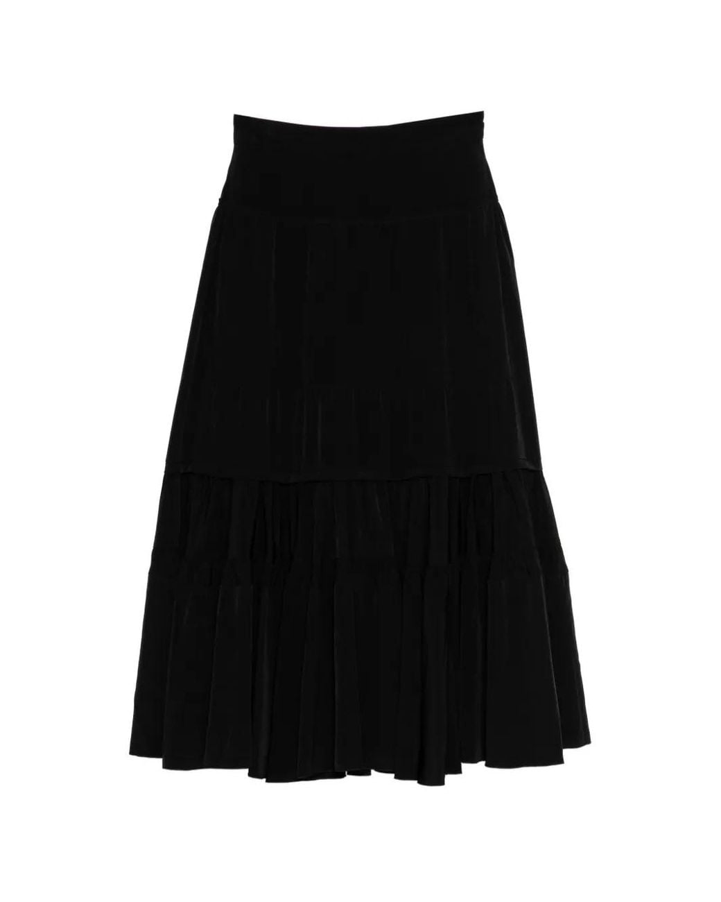 Y's Yohji Yamamoto Black Tiered Ruffled Skirt