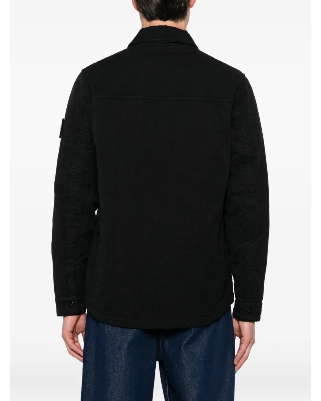 Stone Island Black 4100038 Cotton Linen Quilted-Tc_S.I. Ghost Jacket for men
