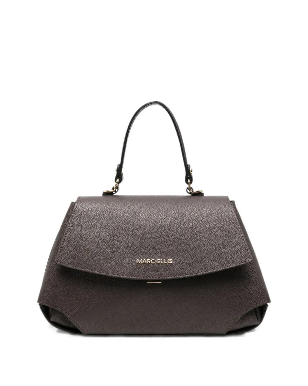 Marc Ellis Gray Spency Grainy Leather Shoulder Bag