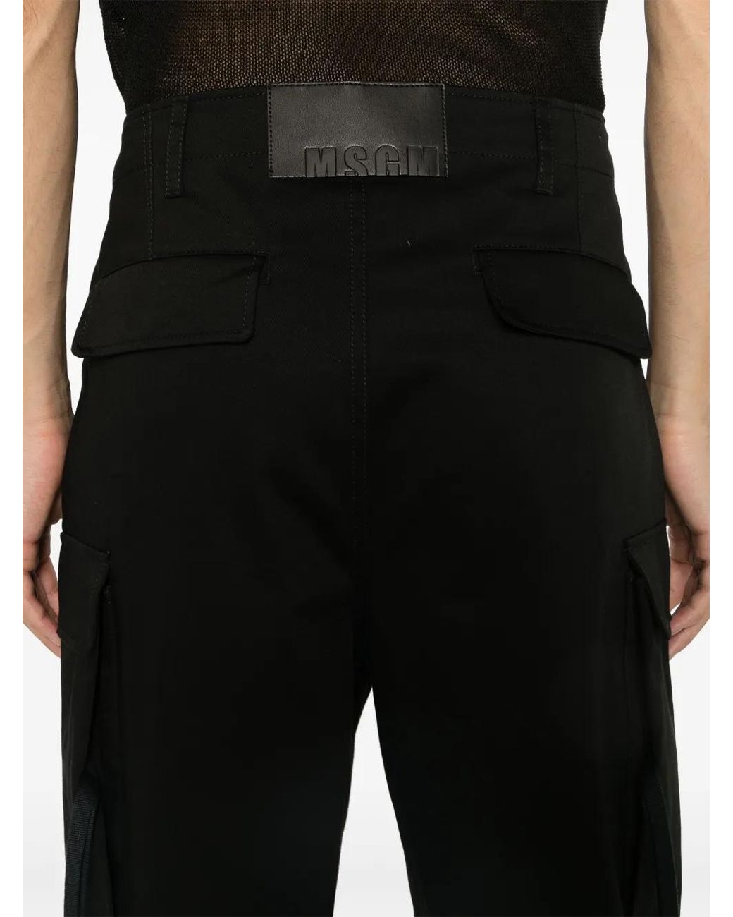 MSGM Black Cargo Pants for men