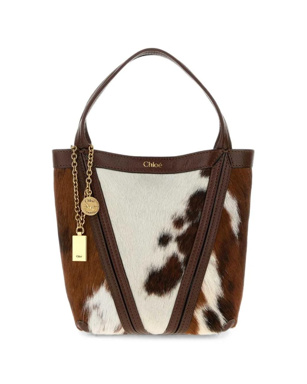 Chloé Brown Small Spin Tote Bag