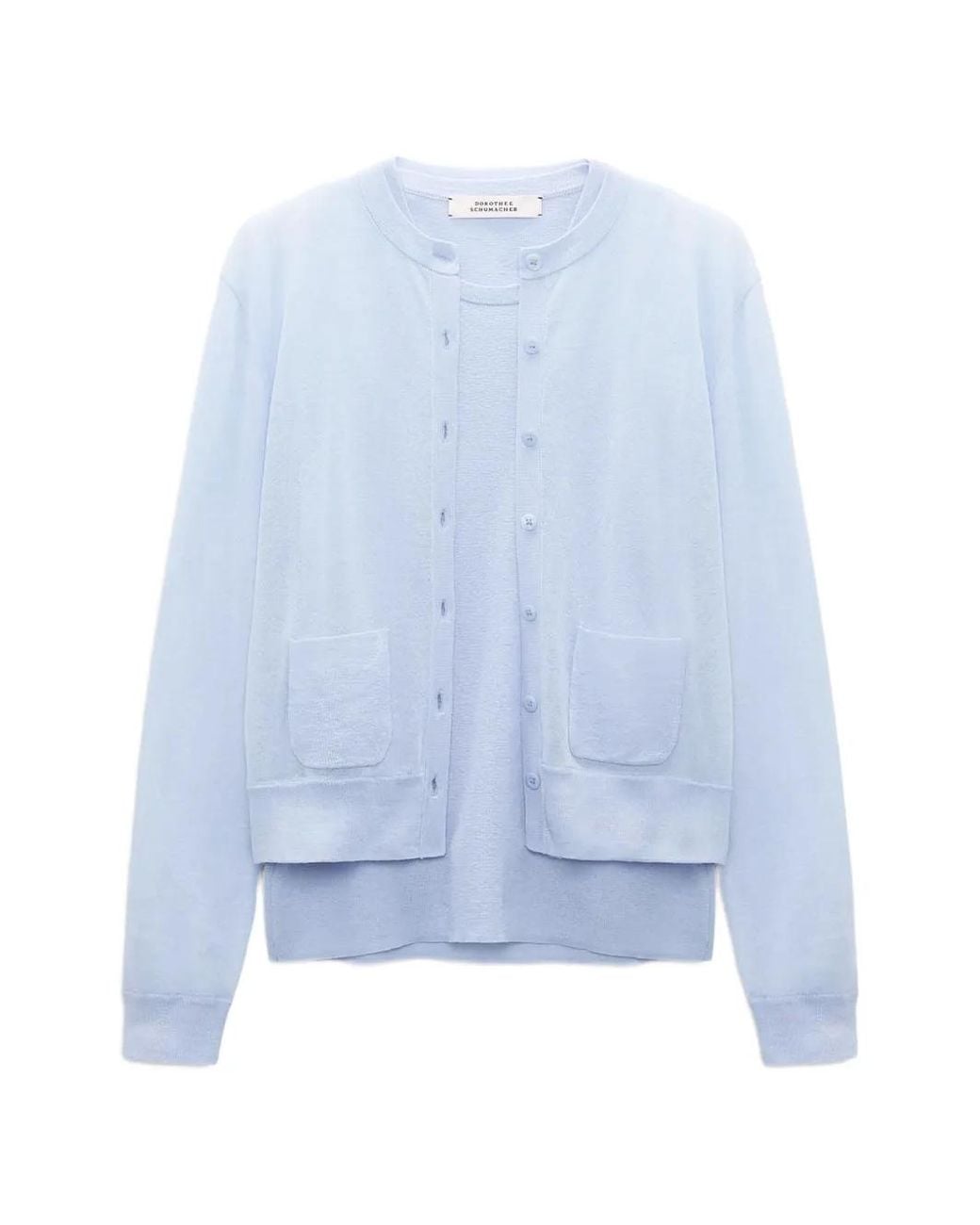 Dorothee Schumacher Blue Button-Fastening Patch-Pocket Cardigan