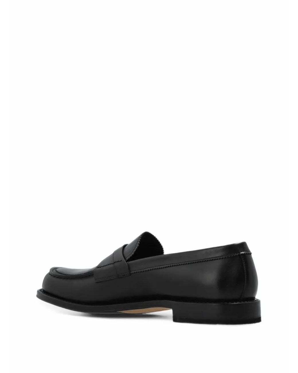 Fabi Black Leather Loafers for men