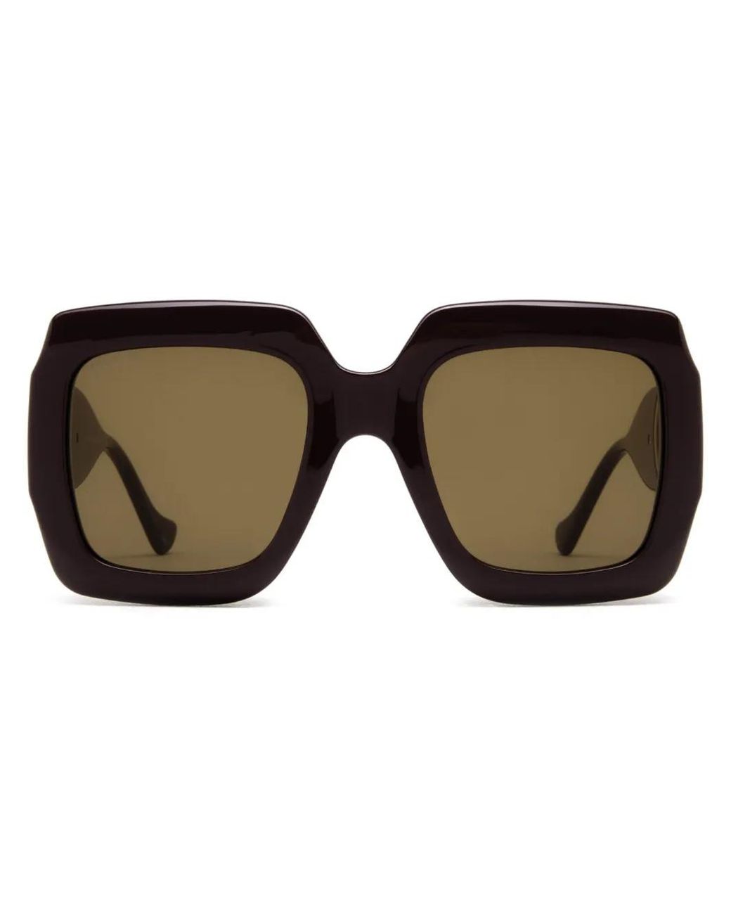 Gucci Brown Gg Oversized Square-Frame Sunglasses