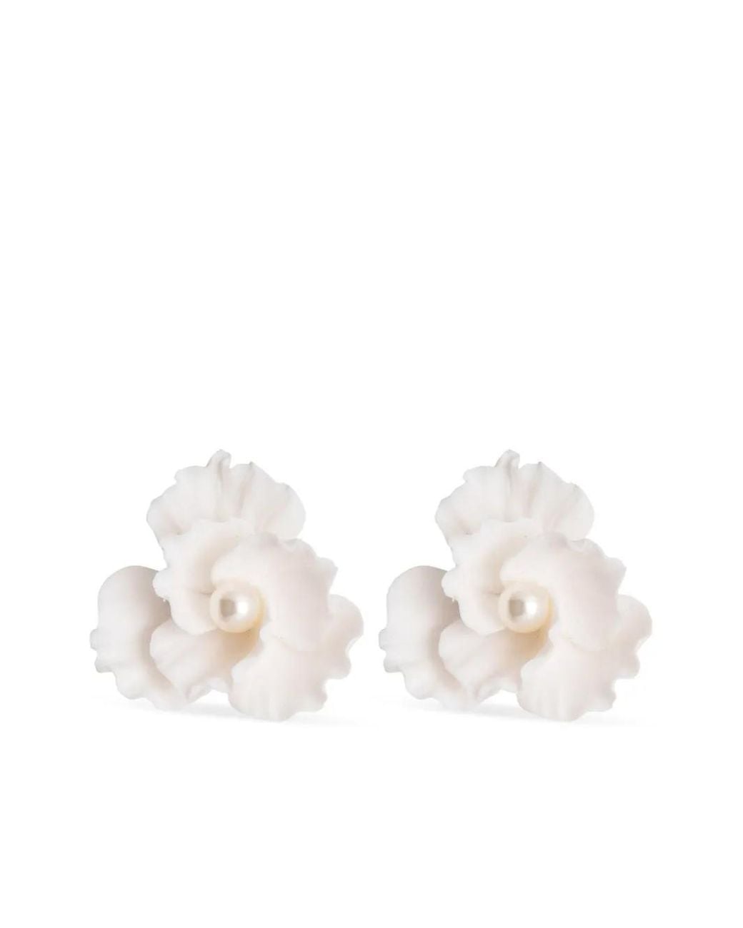 Jennifer Behr White Karissa Earrings